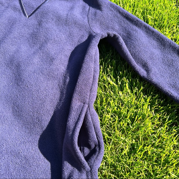Navy Blue V-neck Sweater with Side Pockets - Picture 2 of 4